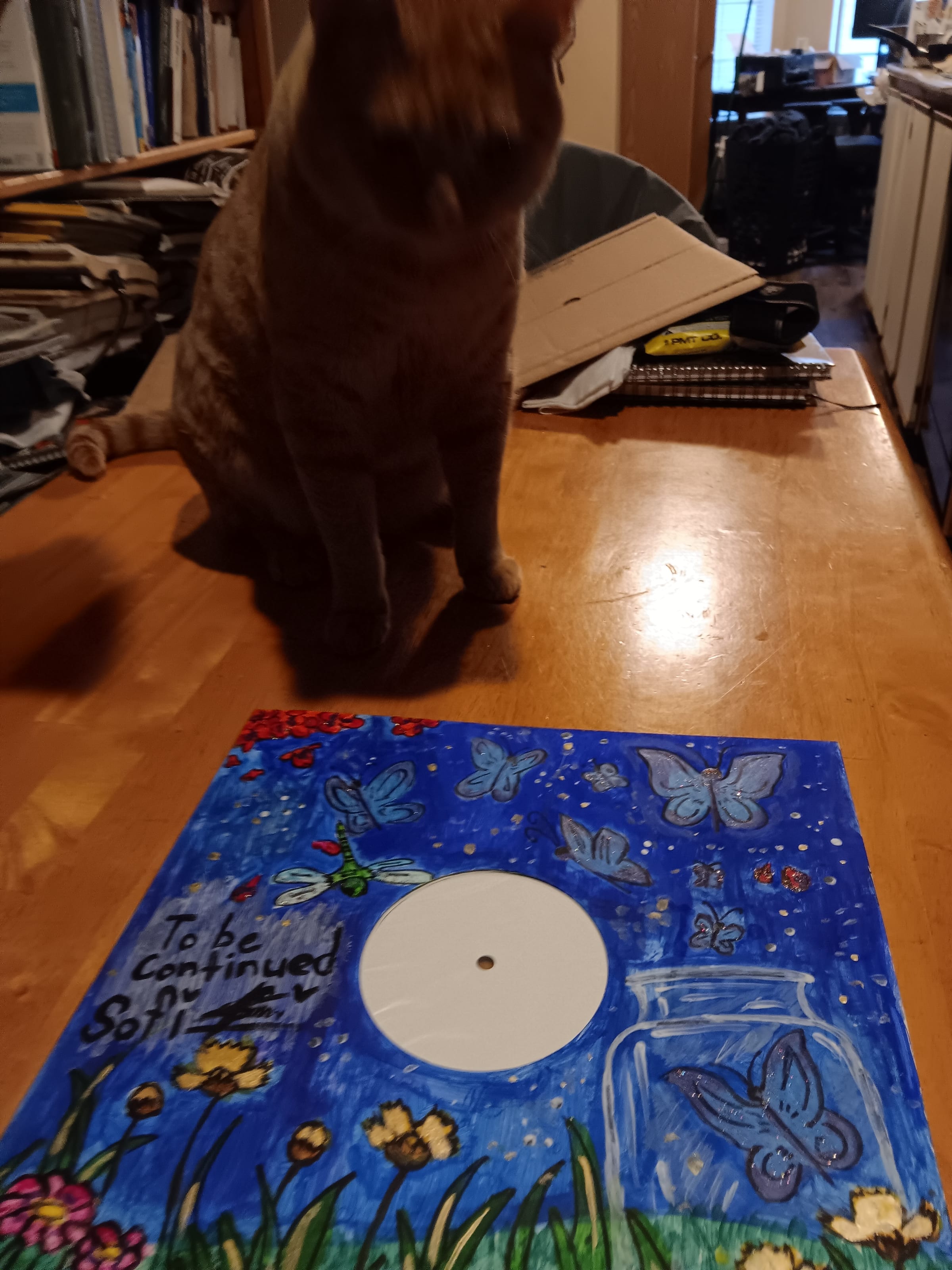 Hand-Painted "To Be Continued" Vinyl Sleeve — Original Art by Sofiia of The Sixsters